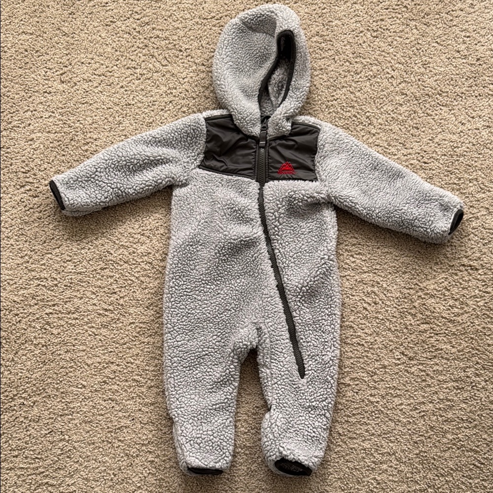 Snozu Cozy Gray Fleece Kids One Piece (9-12mths)